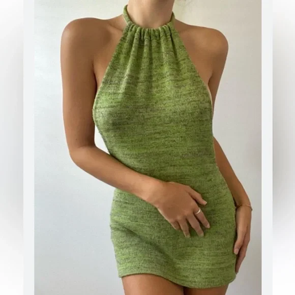 Rosedress | Dresses | Green Backless Halter Sweater Mini Beach Vacation Dresscoverup | Poshmark Rosedress | Dresses | Green Backless Halter Sweater Mini Beach Vacation Dresscoverup | Poshmark
